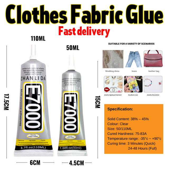 50/110ML E7000 Clear Contact DIY Cloth Fibre Fabric Adhesive Multipurpose  Wedding Dress Leather Bag Diamond Glass Glue - AliExpress